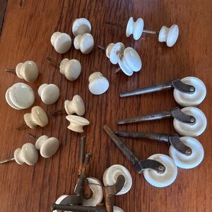 Vintage White Ceramic Door Knobs